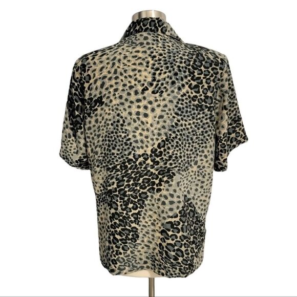 VINTAGE Voir Collection 90s Animal Print Blouse Size XL - Picture 3 of 9